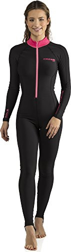 CRESSI Skin Fullsuit 1mm Wetsuit for Men and Women – Lightweight High Stretch Polyester and Spandex Diving Suit with UV Protection, Front Zip, Heel Straps for Snorkelling, Swimming and Tropical Waters