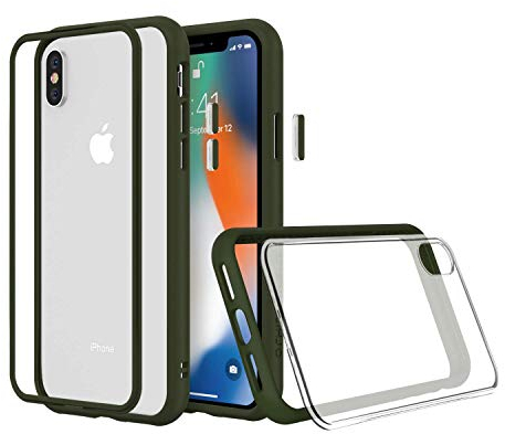RhinoShield Modulares Case kompatibel mit [iPhone XS Max] | Mod NX - Anpassbare & stoßdämpfende Schutzhülle im schlanken Design - 3.5 Meter Fallschutz - Camo Grün