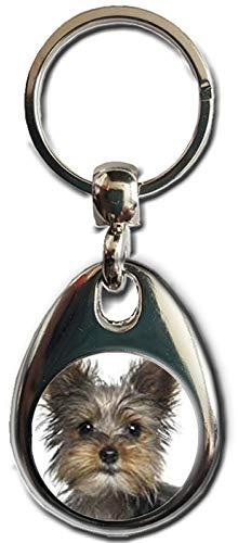 KAZMUGZ YORKSHIRE TERRIER KEYRING. Heavy quality metal gift keyring. Double sided keychain. Yorkie gift.
