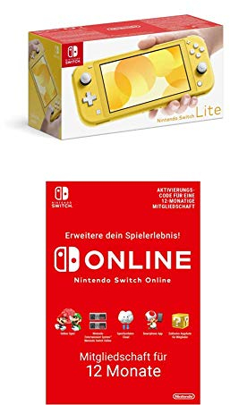 Nintendo Switch Lite, Standard, gelb + Nintendo Switch Online Mitgliedschaft 12 Monate (Download Code)