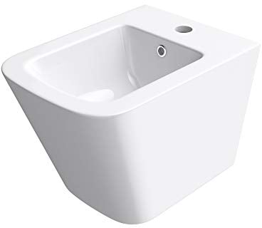 Mai & Mai Hänge-Bidet D112 Weiß 51,5x36x36cm aus Keramik 1-Hahnloch schmutzabweisende Oberfläche