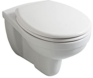 Kiamami Valentina - Vaso WC Sospeso in Ceramica | Installazione a Parete | Design Contemporaneo e Funzionale | Larghezza 37cm, Profondità 53cm, Altezza 36cm, Bianco