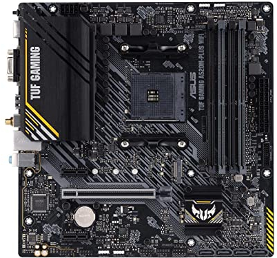 ASUS TUF GAMING A520M-PLUS (WiFi) AMD AM4 (3rd Gen Ryzen™) microATX gaming motherboard (M.2 support, 802.11ac Wi-Fi, DisplayPort, HDMI, D-Sub, USB 3.2 Gen 1 Type-A and AURA Addressable Gen 2 headers)