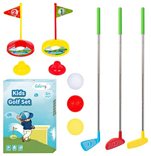 Liberry Toddler Golf Set, Retractable Toy Golf Clubs for Kids Ages 2 3 4 5, Indoor and Outdoor Sports Games Birthday Gift for Boys Girls