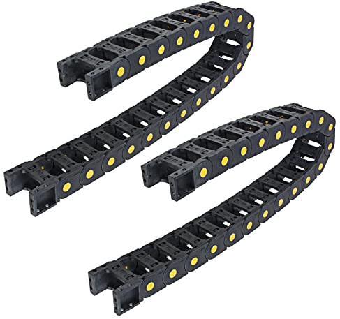 GooEquip 2PCS Schleppkette 25 mm x 50 mm Länge 1 Meter zur Kabelführung Kabelschleppkette Hochwertige Energiekette Schleppkette R55 für 3D-Drucker und CNC-Maschinen (25 x 50mm, 1 Meter)