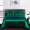 Michorinee Housse de Couette Satin 240 x 260 Vert foncé avec 2 Taies d'oreiller 65x65 cm Parure de Lit Adulte 2 Personnes Linge de Lit Satin de Soie Brillante avec Fermeture Éclair