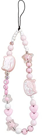 ISAKEN Colgante de Mano para Móvil, Bohemio Cordón de Teléfono con Cuentas, Móvil Abalorios Pulseras, Decoración de Cordón de Teléfono a la Moda para Niñas