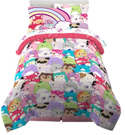 Franco Squishmallows Bettwäsche-Set, superweich, mit Kissenbezug, 5-teilig, für Doppelbetten