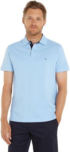 Tommy Hilfiger Polo Homme Manches Courtes Contrast Placket Reg Polo Regular, Bleu (Vessel Blue), S