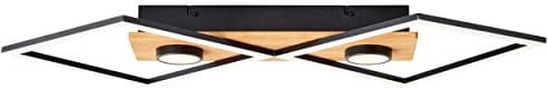 Brilliant Woodbridge LED Deckenleuchte 70x35cm holz/schwarz, Holz/Metall/Kunststoff, 1x LED integriert, 32 W, (Lichtstrom: 3100lm, Lichtfarbe: 3000K)
