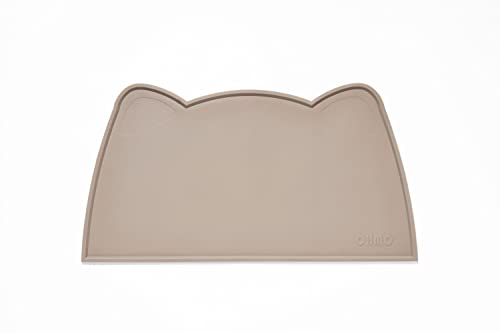 OHMO Napfunterlage für Kleine Hunde und Katze, Unterlage für Katzennapf, rutschfeste Futterunterlage aus Silikon, Wasserdicht, Beige 52x30cm