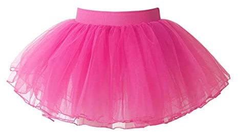 inlzdz Girls Tutu Skirt Dress Ballerina Ballet Pull On Skirts Dancewear Elastic Waist 4 Layers Mesh Tulle Skirt Hot Pink 11-16 Years