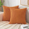 EMEMA Kissenbezug 45x45 cm Herbst Kordsamt Kissenbezüge Dekokissen Sofakissen Cord Kissenhülle Zierkissenbezug Kord Dekorative Weiche für Sofa Wohnzimmer Schlafzimmer 2er Set Gebranntes Orange