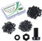 Pzsmocn 300 Stück/100 Sätze M4*8 mm Schwarzes Nylon Kunststoff Kreuzschlitz Rundkopfschrauben-Sechskantmuttern mit Isolierscheibe Standardgröße, für Heimwerker und Elektronische Montage.