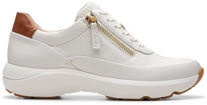 Clarks Women's 261766504 Sneaker, Off White Lea, 5 UK