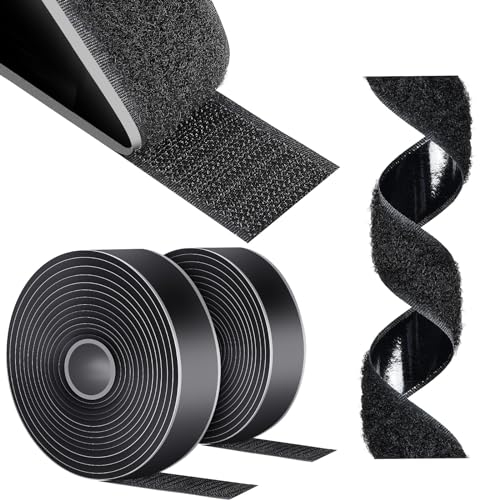 AiQInu Belcro Adhesivo Fuerte, 5m x 30mm Auto Adhesivo Doble Cara, Reutilizable Cinta Adhesiva Doble Cara, Hook Y Loop Auto Adhesivo Para Doméstica, Bricolaje