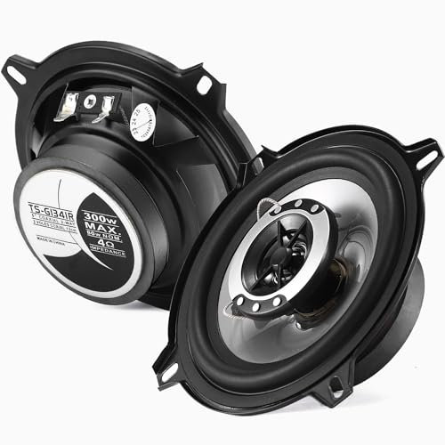 Suacopzar Altavoces coaxiales de 2 vías de 5 pulgadas, pico de 300 W (80 W RMS), altavoces coaxiales para vehículo, sistema de altavoces coaxiales de audio para automóvil para reemplazo de altavoces