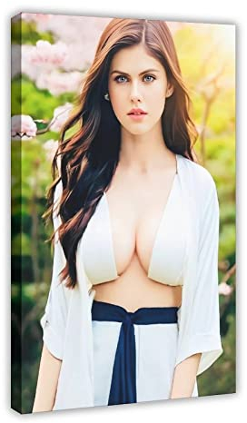 OWNPET Star Alexandra Daddario 7 Leinwand-Poster, Wandkunst, Dekordruck, Bild Gemälde für Wohnzimmer, Schlafzimmer, Dekoration, Rahmenstil, 50 x 75 cm