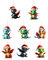 6PCS Drachen Weihnachtsdeko Anhänger, 2D Acryl Drachen Weihnachten Deko, Lustig Drachen Hängende Weihnachtsschmuck Zubehör Acryl Drachen Auto Anhänger Christbaumschmuck (A-012, One Size)