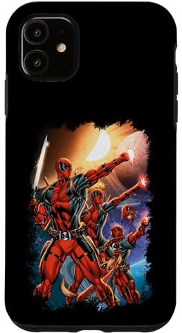 iPhone 11 Marvel Deadpool Family Space Squad Distressed Comic Art Case