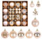 ZALAON 44 palline di Natale ornamentali, 3,2/5,8 cm, champagne/oro rosa, palline di Natale da appendere all'albero di Natale, decorazioni per interni ed esterni