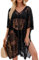 colornival Damen Bademode Überwurf für Strand und Pool, Spitze V-Ausschnitt Badeanzug Kleid, Bikini Überwurf (Schwarz)