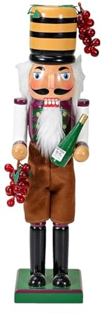Nussknacker aus | Nussknacker Figuren | Holzsoldaten Weihnachtswinzer Nussknacker Nussknacker 14 Zoll Dekoration Weinknacker Nussknacker Vintage Weintrauben für Haus und Garten