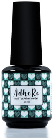 ADHERE Gel para puntas de uñas adhesivo de 15 ml - Pegamento adhesivo para uñas postizas, extensiones de uñas, necesita curado UV, unión duradera para uñas postizas acrílicas