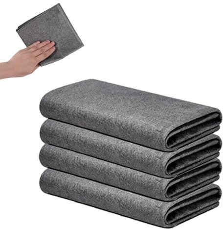 TRKETK 4 Piezas Micro de Limpieza Bayetas de Limpieza sin Rayas Reutilizables Paño de Limpieza de Microfibra para Limpiar Cristales para Ventana Coche Cocina Vidrio Ventana