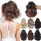 PARXITN Ponytail Extension 20cm Kurz Gelockt Gewellt Rotbraune Mischung Claw Clip in Synthetik Haarteil Pferdeschwanz Haarverlängerungen Zopf