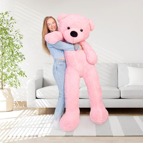 MAKOSAS Ours en peluche douillet pour enfants (rose, 180 cm)
