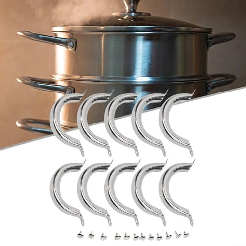 Juego de 10 asas laterales de acero inoxidable para ollas de repuesto para utensilios de cocina