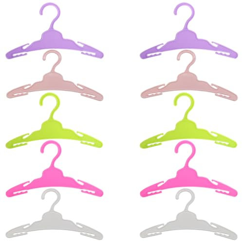 IKOPFLN Puppen Kleiderbügel, Kleiderbügel Plastik Puppenkleiderbügel für 46-50cm 18 Inch Puppen, 10 Stück