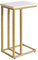 Aibiju Side Table C Shaped, Sofa End Table, Coffee Table for Small Space,Living Room, Bedroon, Balcony, Simple Structure, Modern, White and Gold Metal Frame, YD-TM051WG