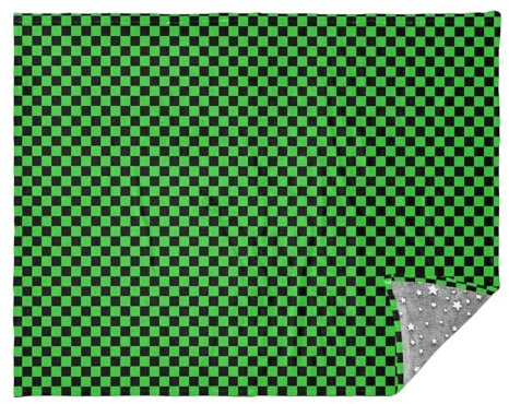 Buffalo, plaid a quadri nero e verde lime per divano, coperta morbida, 50 x 70 cm