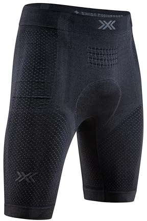 X-Bionic Herren Xceed Ride Unterhose mit Sitzpolster, x Black-Rhino Grey, S