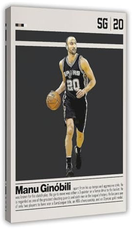 GJHTQLP Manu Ginobili Leinwand-Poster, Schlafzimmer-Dekoration, 50 x 75 cm