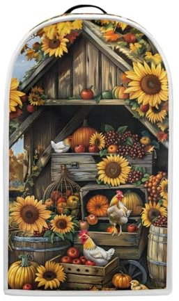 Urndoeng Stand Mixer Coffee Maker Appliance Cover Anti Fingerprint Polyester Dust Stain Blender Cover for Kitchen Counter Sunflower Chicken Coop Print