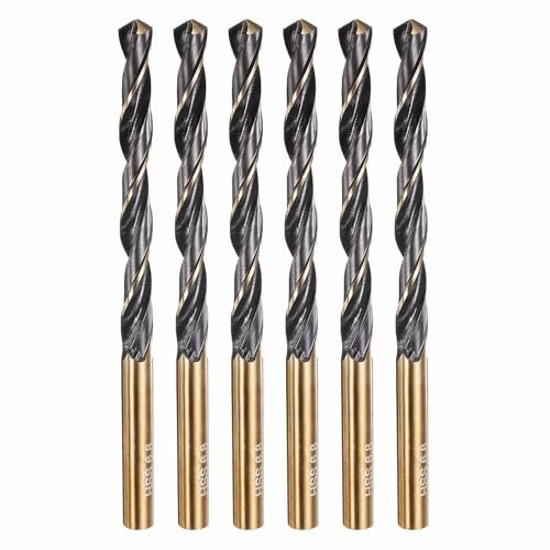 Kozelo 6 Forets - [Diamètre 6.8mm] Outil De Coupe À Torsion En Acier Rapide M2 Pour Usinage Métal Dur Travail Du Bois Artisanat, Angle De Coupe 135° Noir Et Or