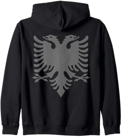 Bandiera Nera Albania Aquila albanese Shqip Shqiperia Felpa con Cappuccio