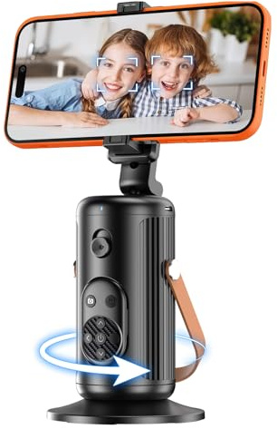 Gladgogo Auto Gesichtsverfolgung Stativ,360° Drehung KI-Verfolgung Selfie Stick Handy Kamera Stativ mit Fernbedienung & Gestensteuerung,No App 7H Akkulaufzeit für Vlog/Tiktok Live Video