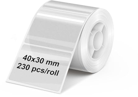 Olympia Etikettenrolle für PM220 | 40 × 30 mm | Transparent | Etiketten für Etikettendrucker PM220 | wasserfest & abriebfest