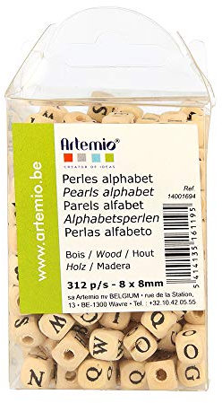 Artemio 312 Perles en Bois Alphabet 8*8 cm