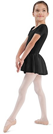 Bloch Mädchen Tiffany Kurzarm Trikot mit Rock, Schwarz, 38