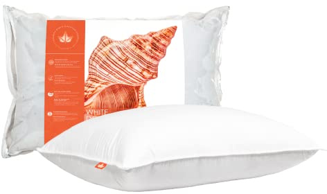 Canadian Down & Feather Co. – 1 Pack Soft 625 Fill Power White Down Sleeping Pillow Queen Size - 500 Thread Count Shell 100% Cotton - Made in Canada