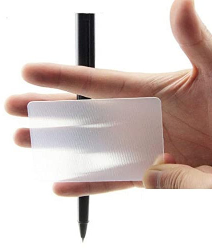 MilesMagic Magician's Lubor Lens Gimmick Illusion Plastic Sleeve Card for Creative See Thru Close Up Magic Tricks