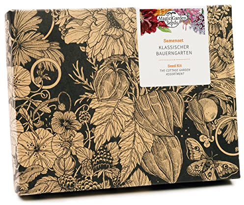 Klassischer Bauerngarten - Samen-Geschenkset mit 6 traditionellen Sorten: Blumen, Kräuter & Gemüse