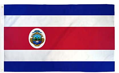AZ FLAG - Bandera Costa Rica - 150x90 cm - Bandera Costarricense 100% Poliéster ligero Con Ojales de Metal integrados - 80g