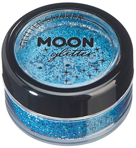 Holographic Glitter Shakers by Moon Glitter - Blue - Cosmetic Festival Makeup Glitter for Face, Body, Nails, Hair, Lips - 5g