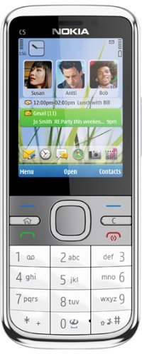 Nokia C5-00 Modell 002X656 (2,2 Zoll Display , Bluetooth , 5 Megapixel Kamera) Weiß (Generalüberholt)